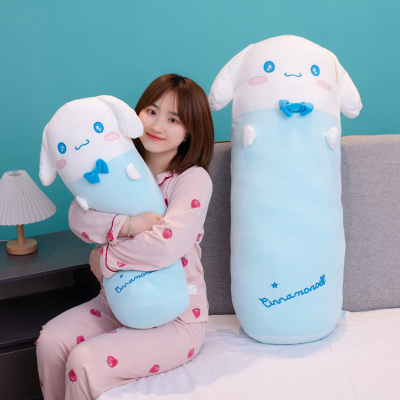 Cute Soft Long Sanrio Pillow Plush Toys Stuffed Sleep Kawaii Kuromi My Melody Cinnamoroll Pom Pom - Cinnamoroll Plush