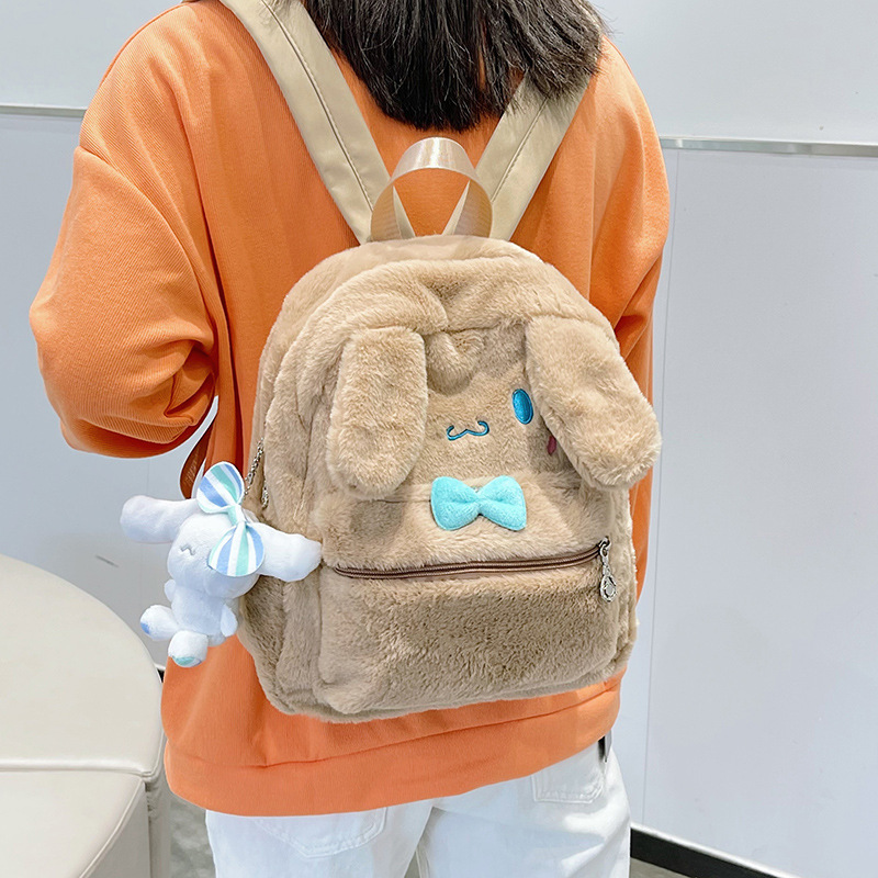 Japanese Anime Sanrio Plush Cinnamoroll Kawaii Schoolbag Fresh Girl Cute Backpack New Soft Girl Knapsack Girl 1 - Cinnamoroll Plush